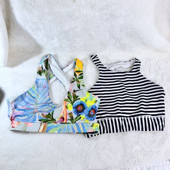 Nike Athlete Sports Bra Lot Of 2 Small Floral and  Striped - Picture 7 of 8